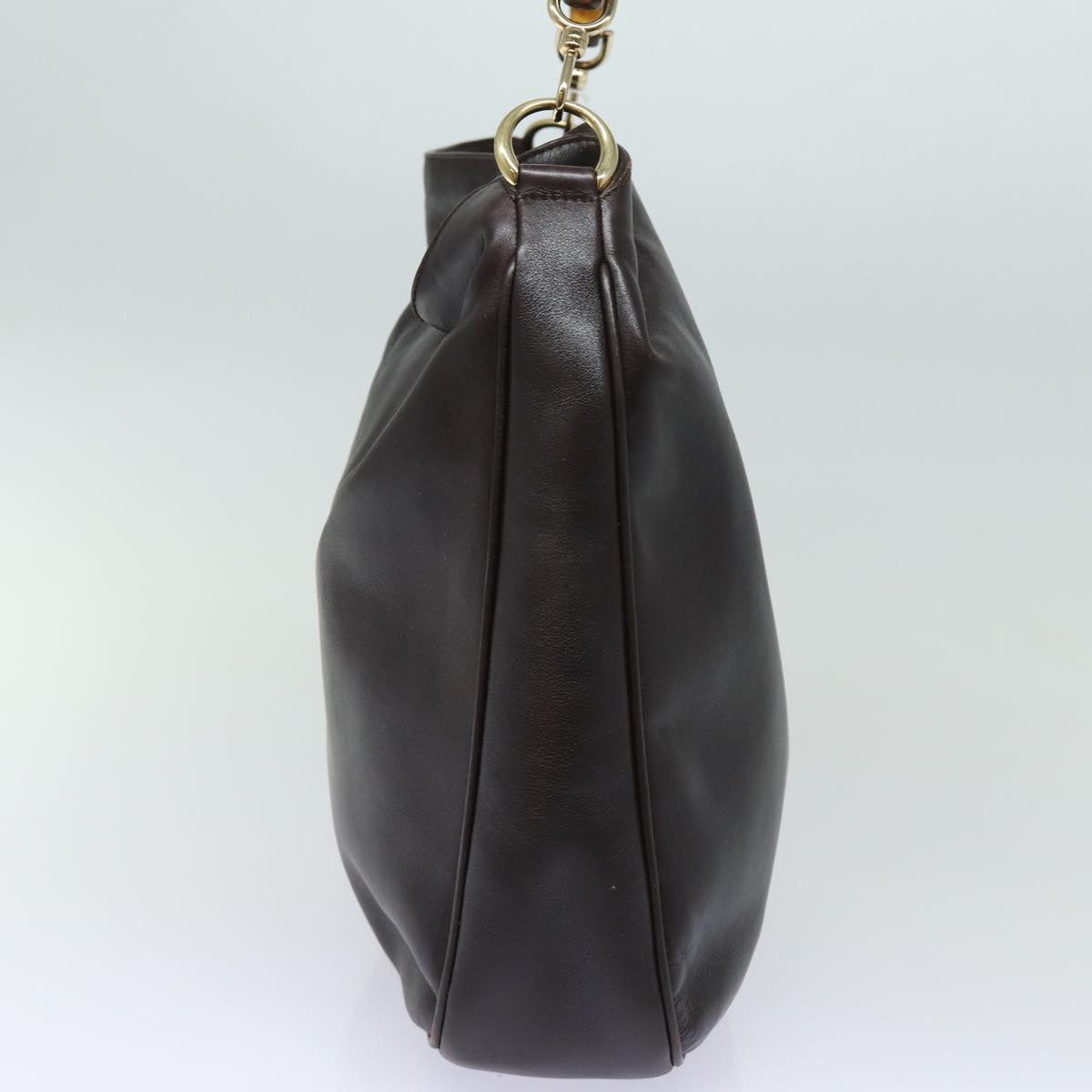 GUCCI Bamboo Hand Bag Nylon Brown 0011877 2123 ep4196