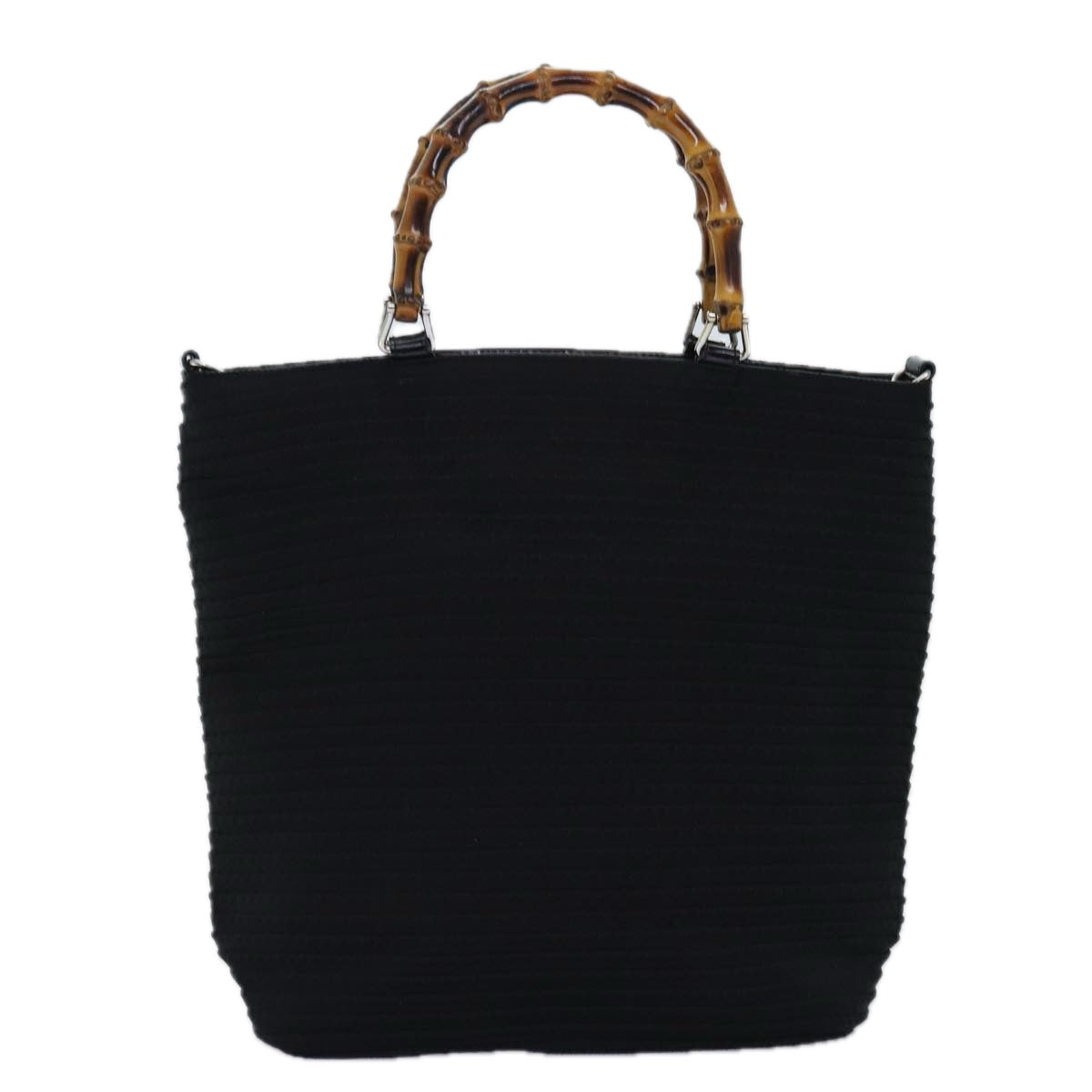 GUCCI Bamboo Hand Bag Canvas Black 002 1998 0441 ep4202