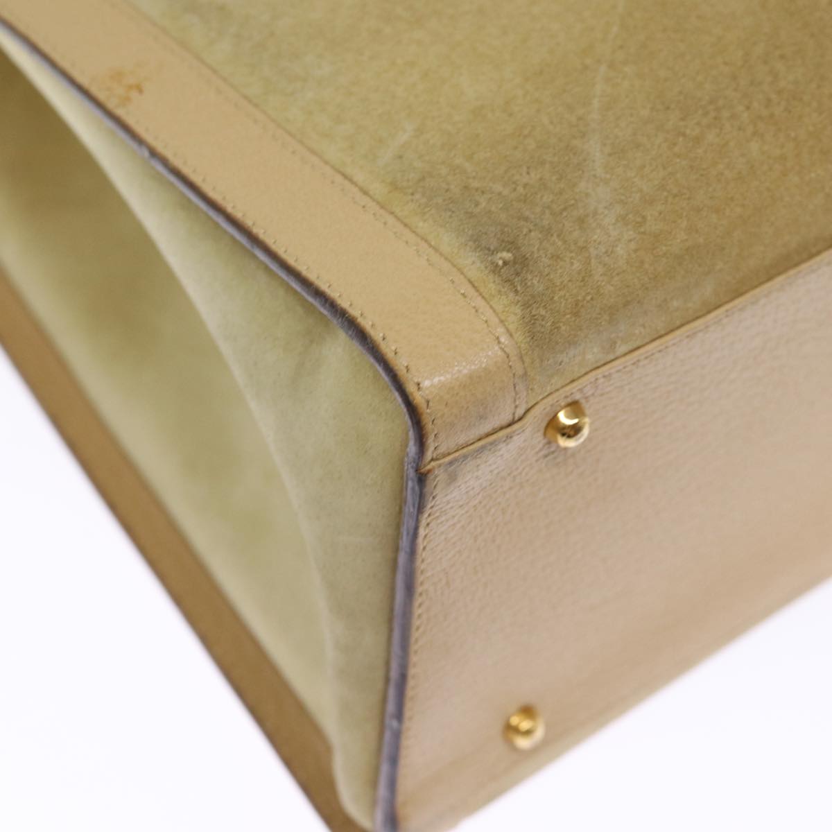 GUCCI Bamboo Hand Bag Suede Leather Beige 002 1186 0260 ep4206
