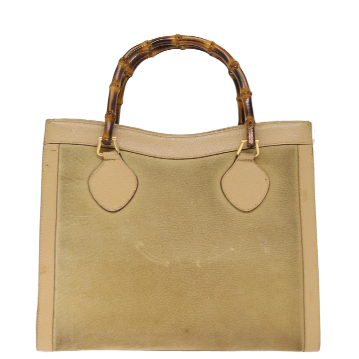 GUCCI Bamboo Hand Bag Suede Leather Beige 002 1186 0260 ep4206