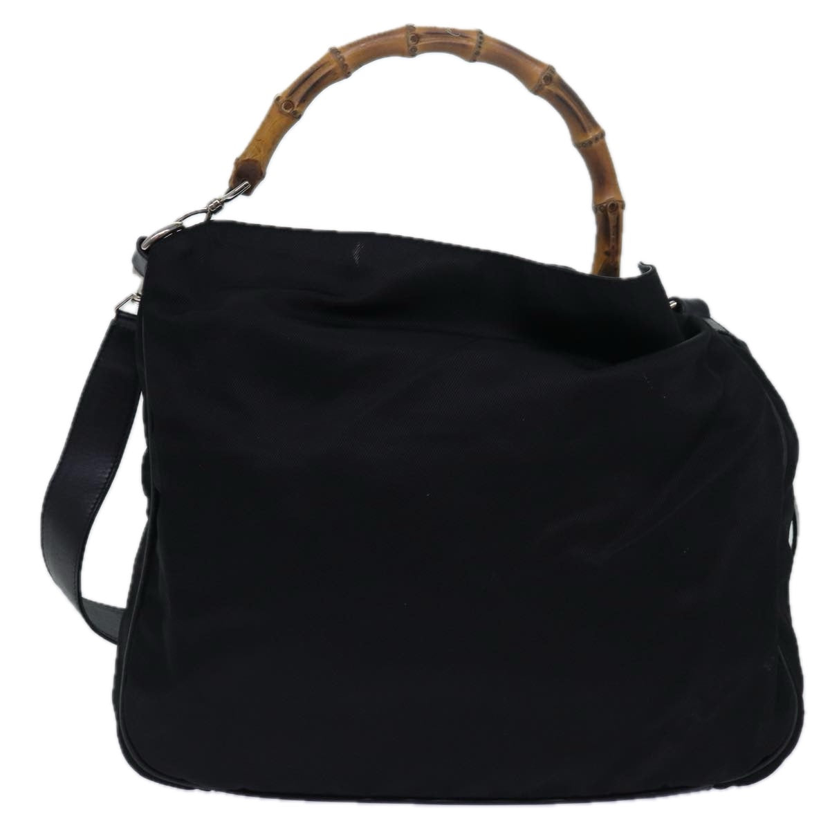 GUCCI Bamboo Hand Bag Nylon 2way Black ep4212