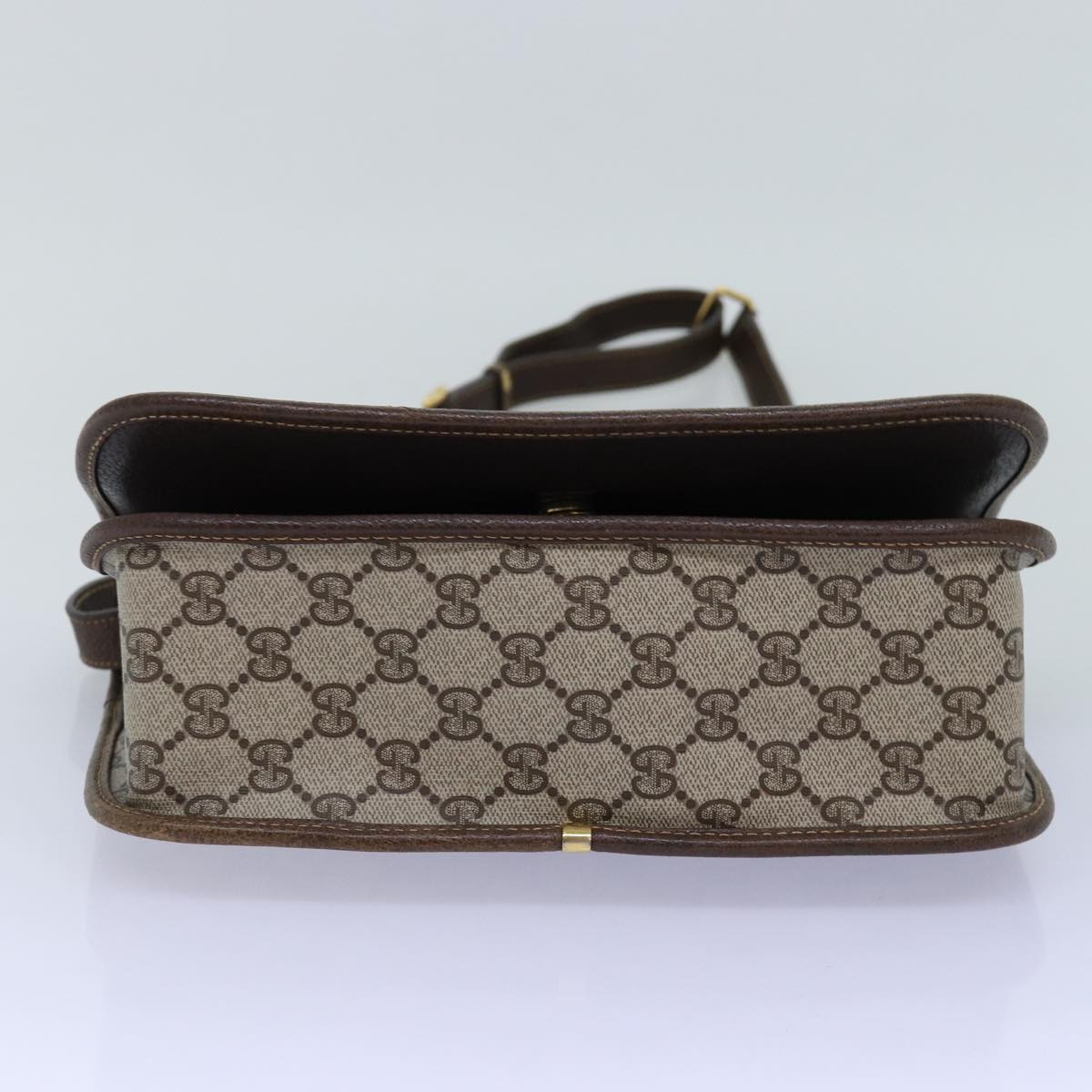 GUCCI GG Supreme Web Sherry Line Shoulder Bag PVC Leather Beige ep4229