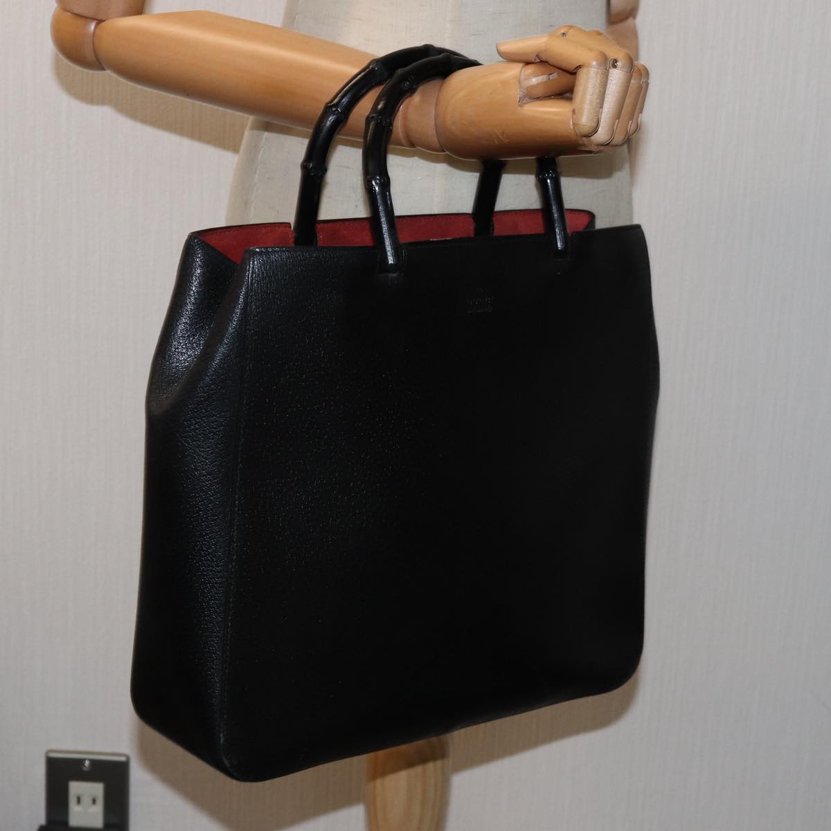 GUCCI Bamboo Hand Bag Leather Black 002 1060 ep4233