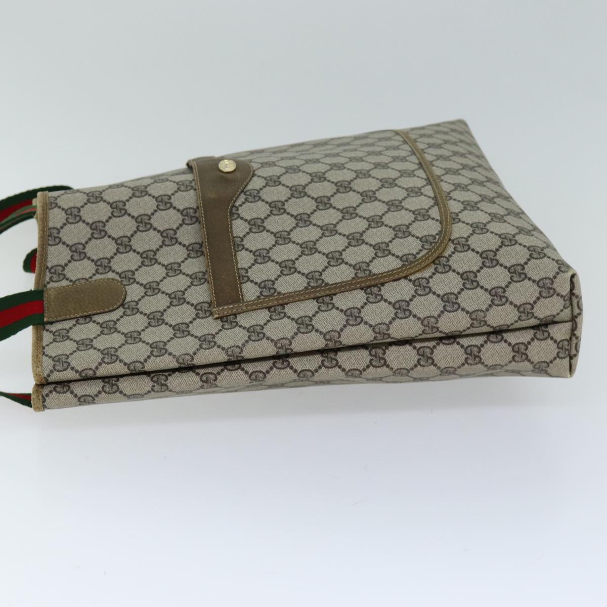 GUCCI GG Supreme Web Sherry Line Tote Bag PVC Red Beige Green ep4242