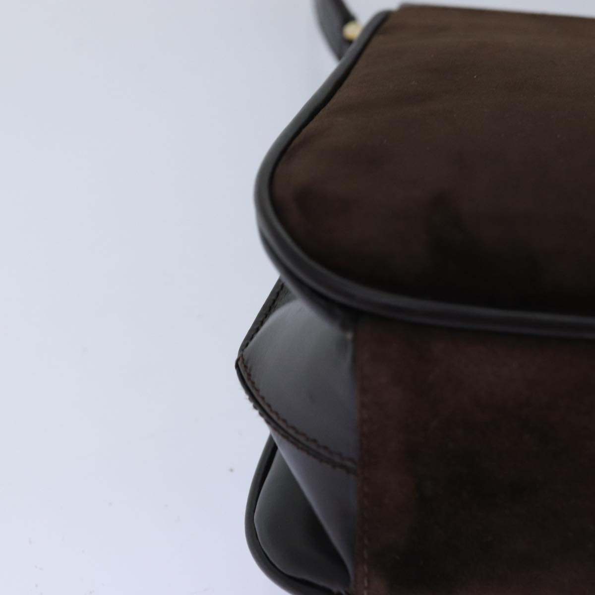 GUCCI Shoulder Bag Suede Leather Brown ep4243