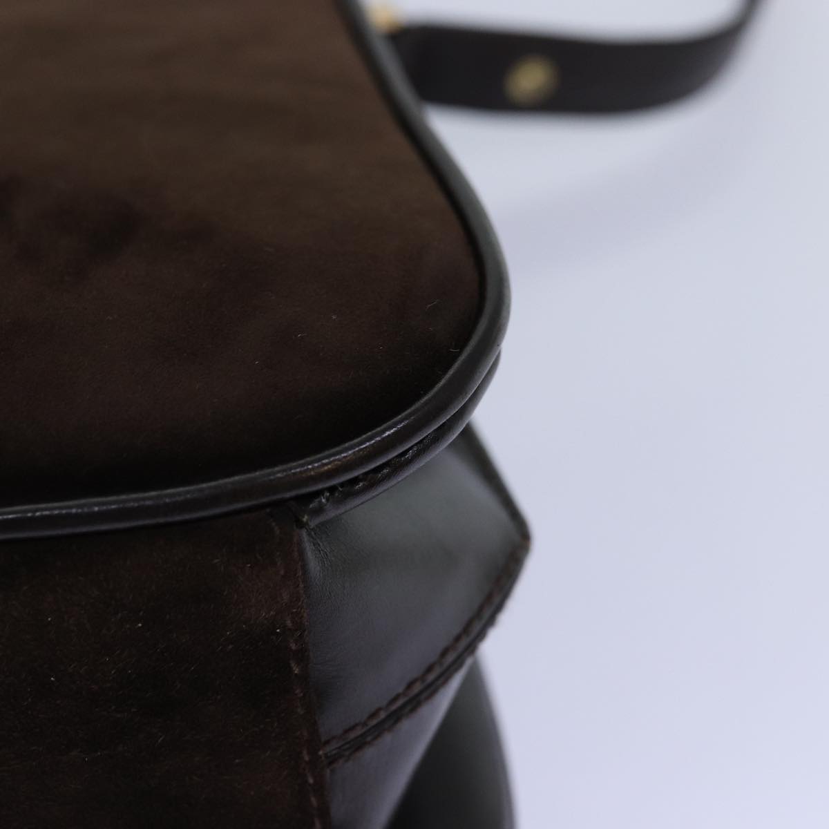 GUCCI Shoulder Bag Suede Leather Brown ep4243