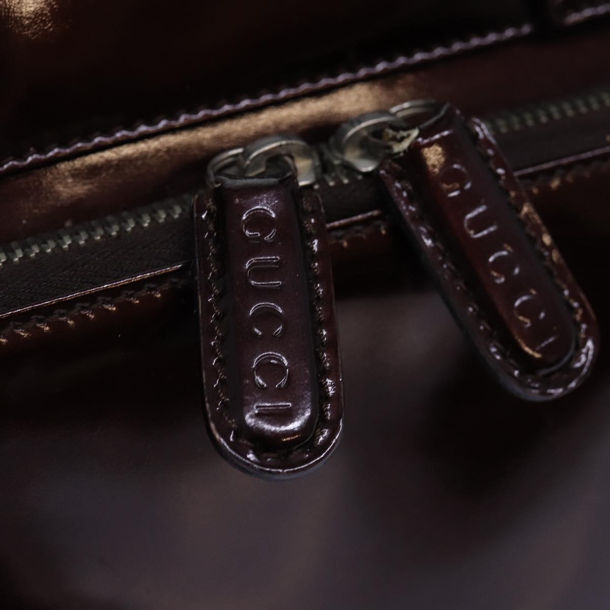 GUCCI Hand Bag Enamel 2way Brown 000 2113 0315 ep4253