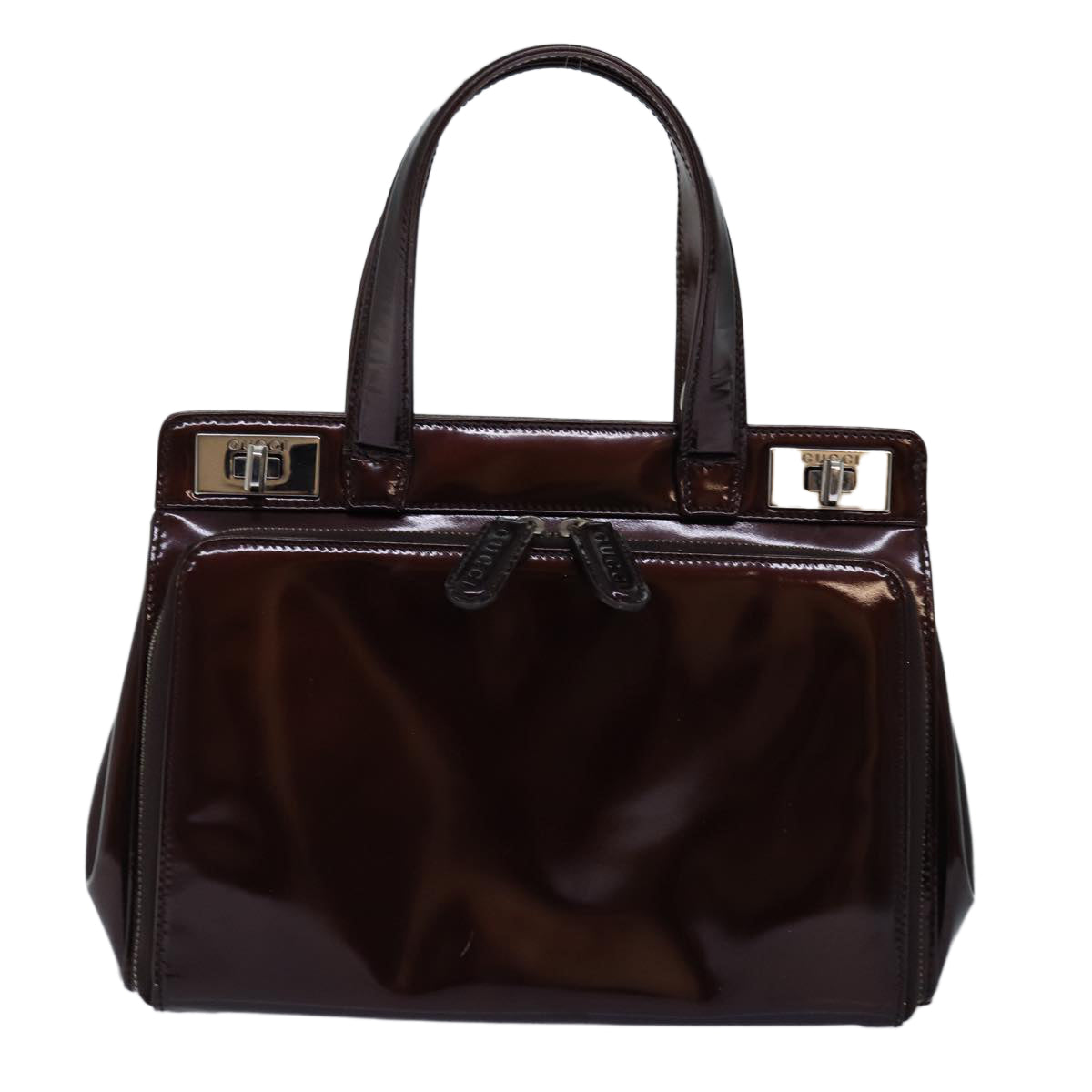 GUCCI Hand Bag Enamel 2way Brown 000 2113 0315 ep4253