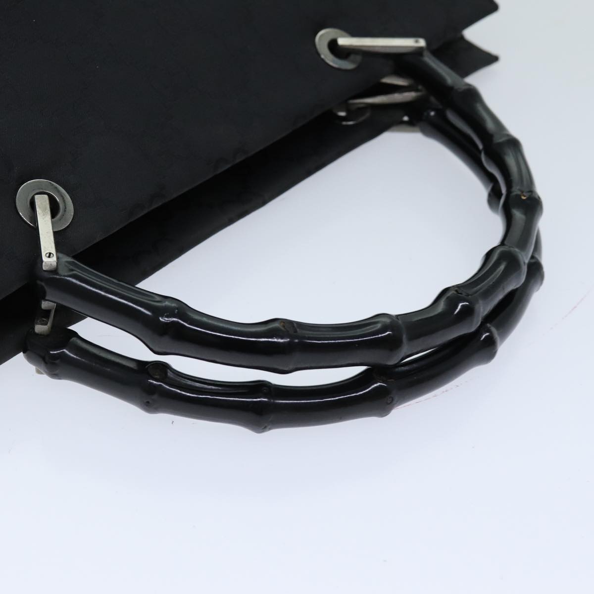 GUCCI Bamboo GG Canvas Hand Bag Black 002 1010 3754 ep4256