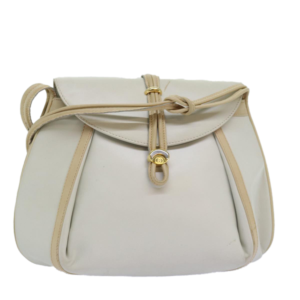 GUCCI Shoulder Bag Leather Beige ep4257