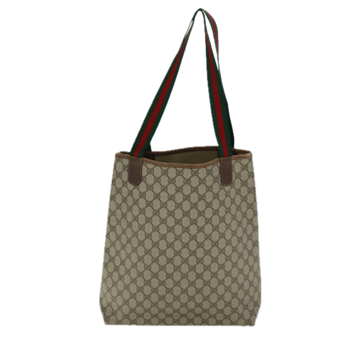 GUCCI GG Supreme Web Sherry Line Tote Bag PVC Red Beige 89 02 003 ep4284