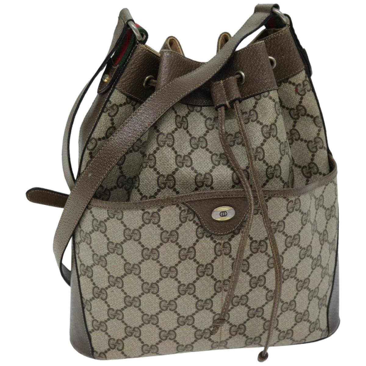 GUCCI Web Sherry Line GG Supreme Shoulder Bag Beige Red 41 02 033 ep4290