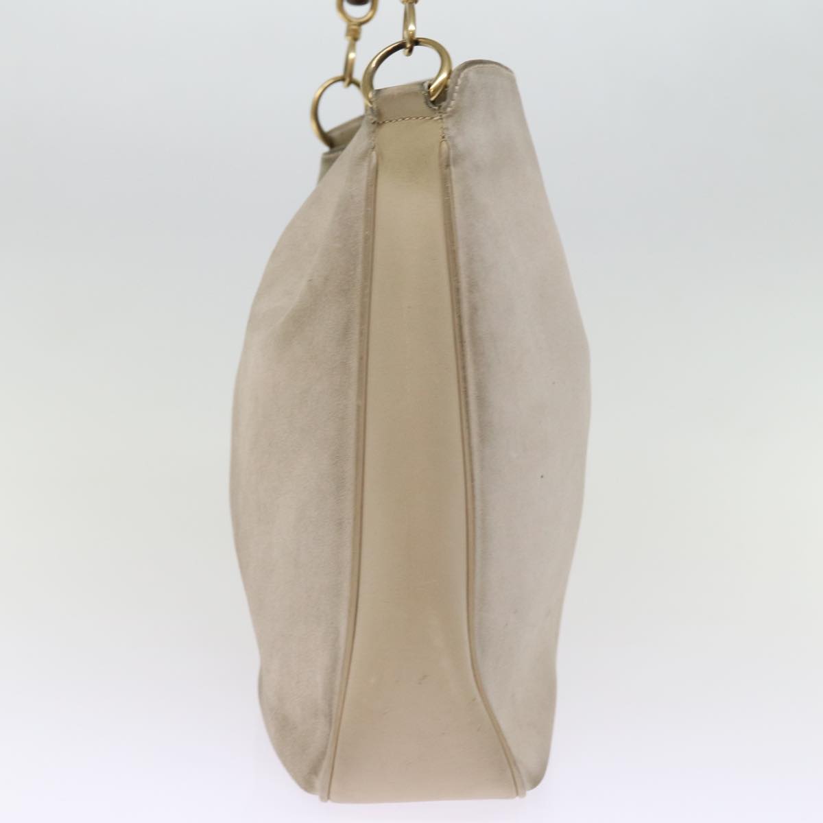 GUCCI Bamboo Hand Bag Suede 2way Beige 001 1014 1577 ep4292