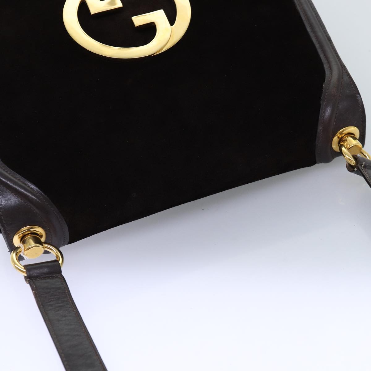 GUCCI Shoulder Bag Suede Brown ep4293