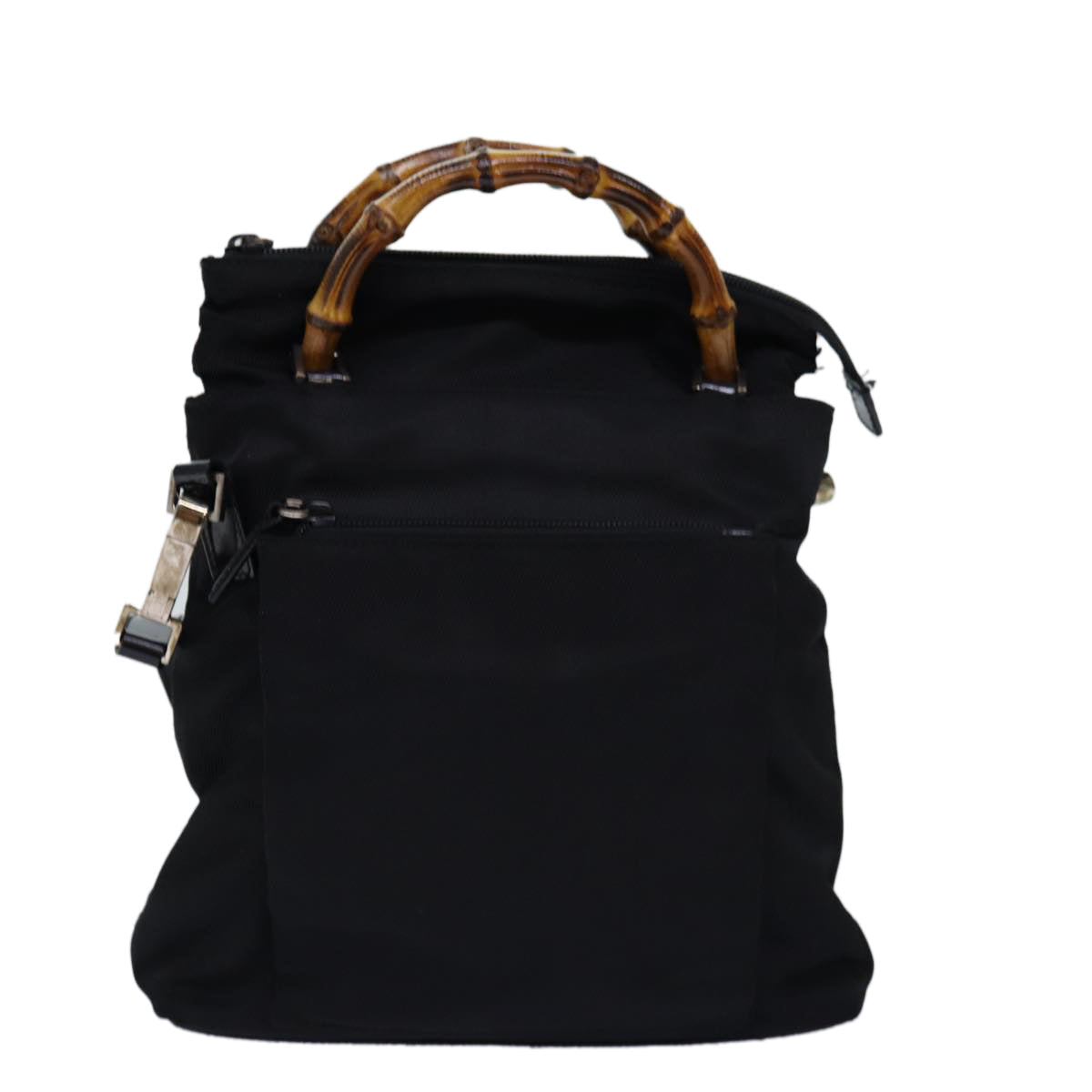 GUCCI Bamboo Hand Bag Nylon 2way Black 000 2265 0581 ep4302