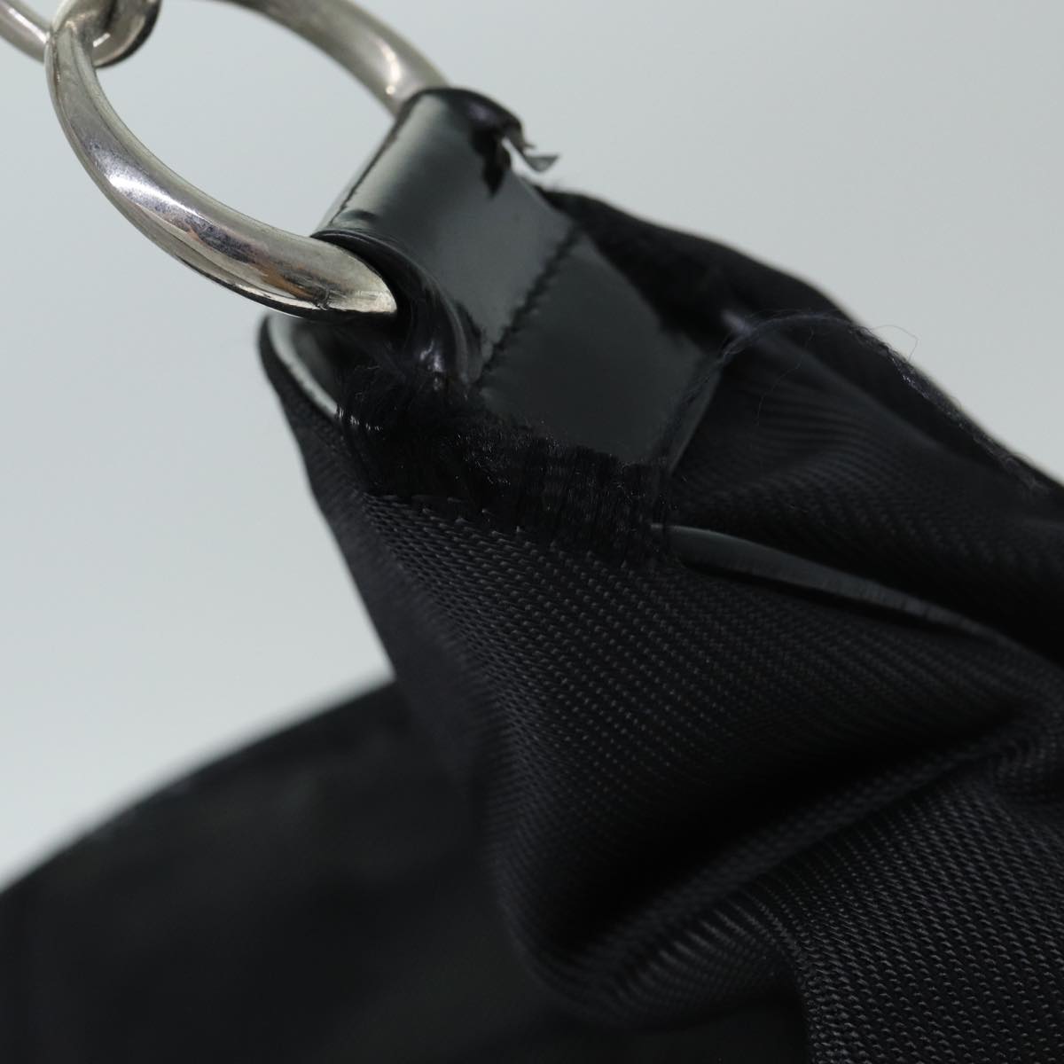 GUCCI Bamboo Shoulder Bag Nylon 2way Black 001 1998 1577 ep4348