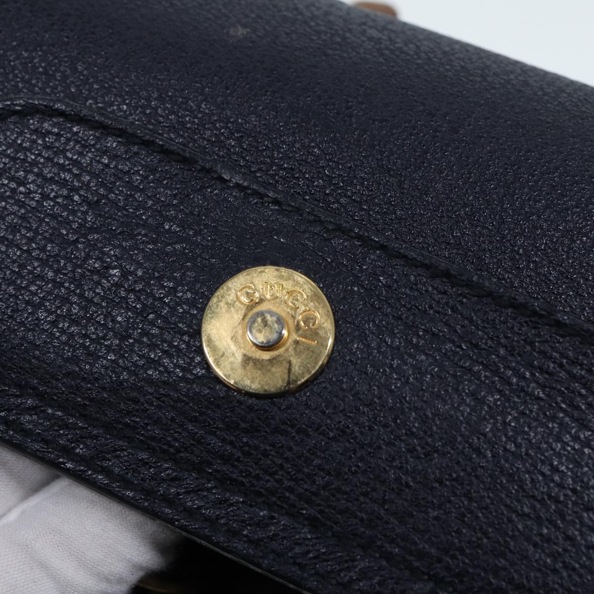 GUCCI Bamboo Hand Bag Suede 2way Navy 002 2855 0322 0 ep4351