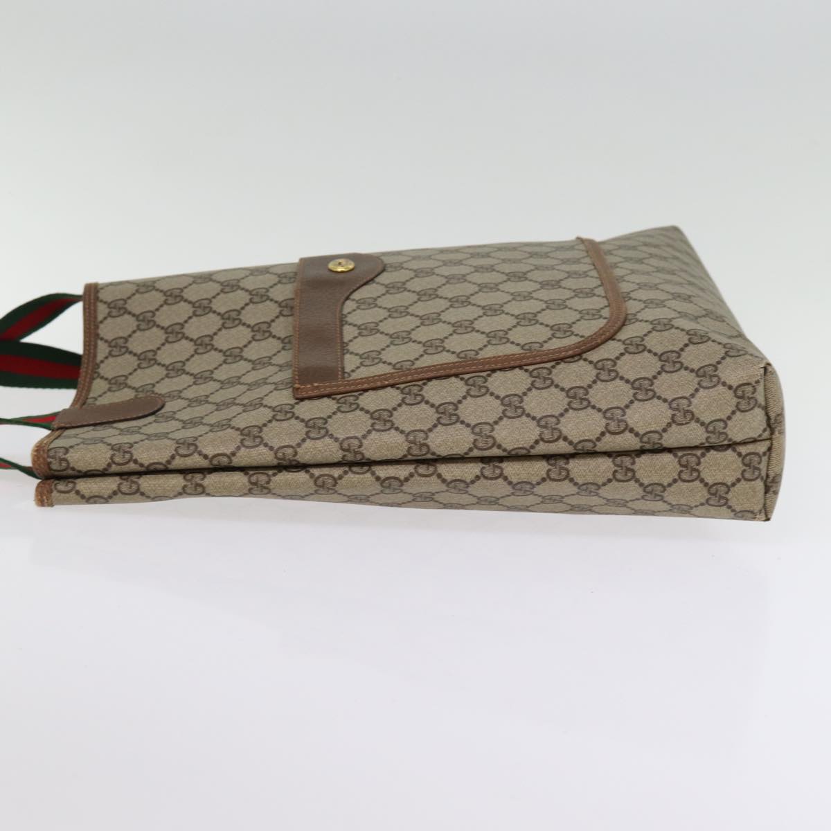 GUCCI GG Supreme Web Sherry Line Tote Bag Beige Red Green 89 02 003 ep4366
