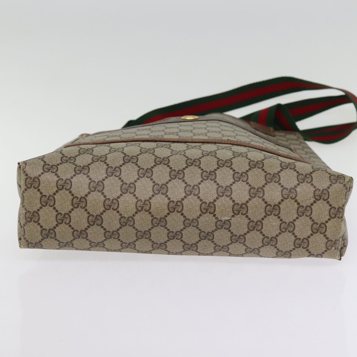 GUCCI GG Supreme Web Sherry Line Tote Bag Beige Red Green 89 02 003 ep4366