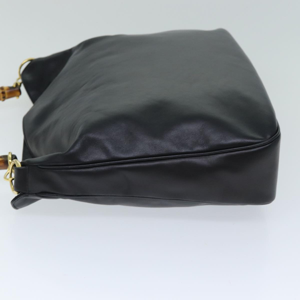 GUCCI Bamboo Shoulder Bag Leather 2way Black 001 1781 1577 ep4378