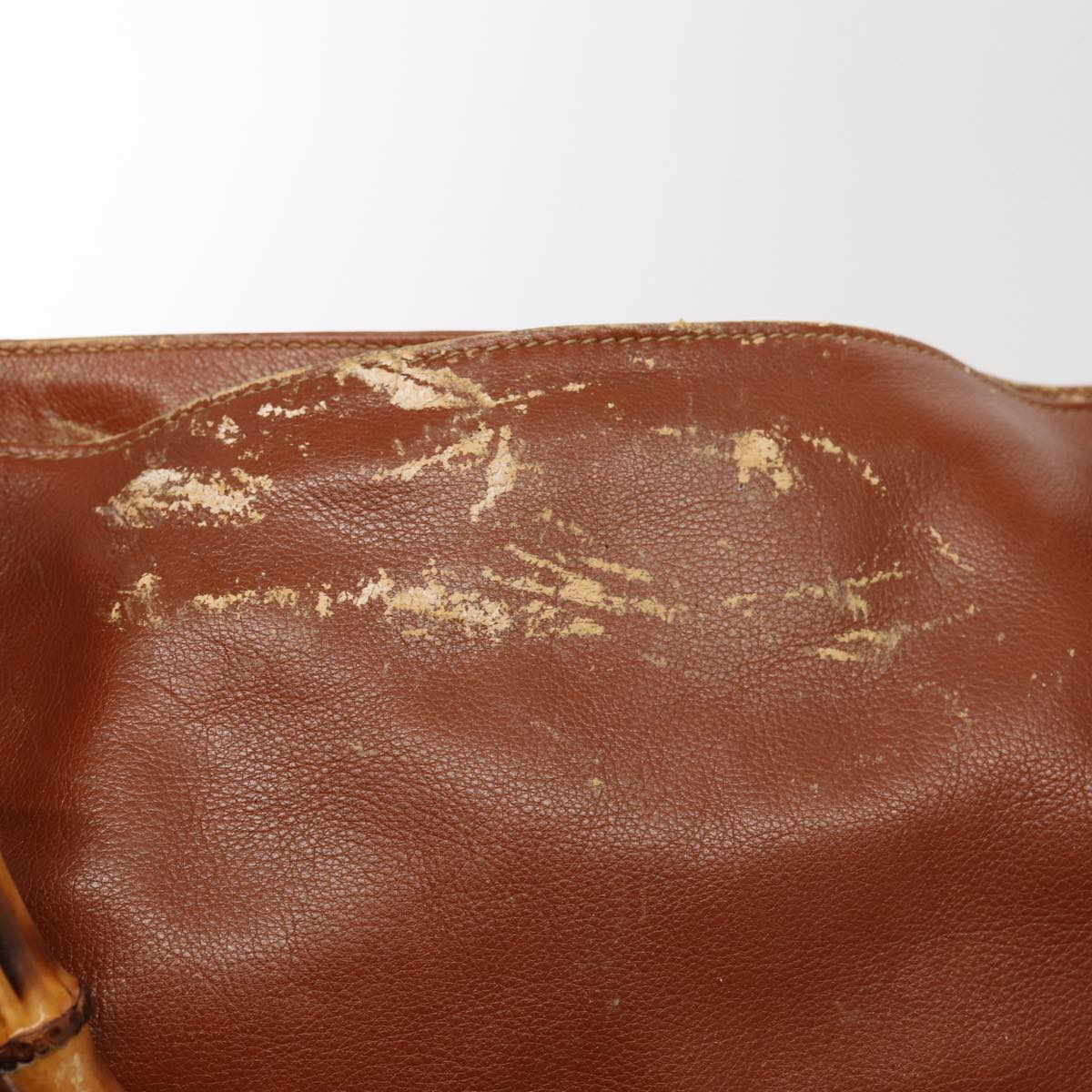 GUCCI Bamboo Hand Bag Leather Brown 001 1781 1577 ep4379