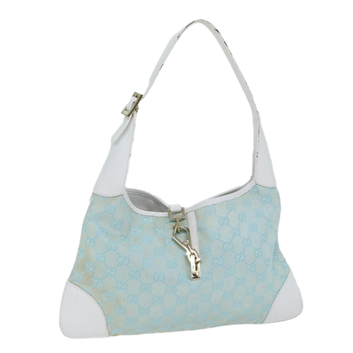 GUCCI GG Canvas Jackie Shoulder Bag Light Blue 001 4057 ep4384