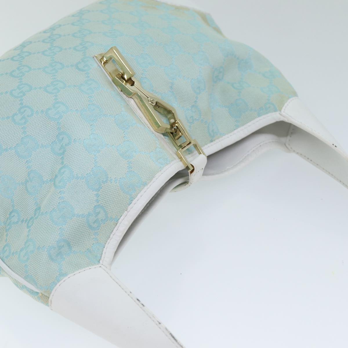 GUCCI GG Canvas Jackie Shoulder Bag Light Blue 001 4057 ep4384