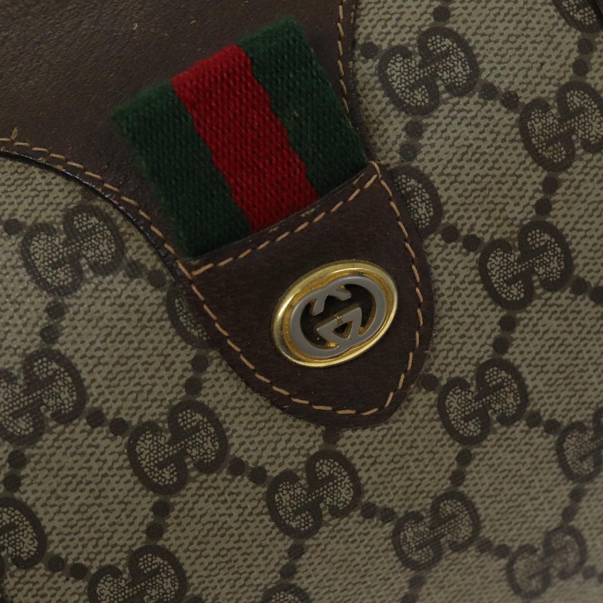 GUCCI GG Supreme Web Sherry Line Boston Bag PVC Beige Red 40 02 007 ep4397