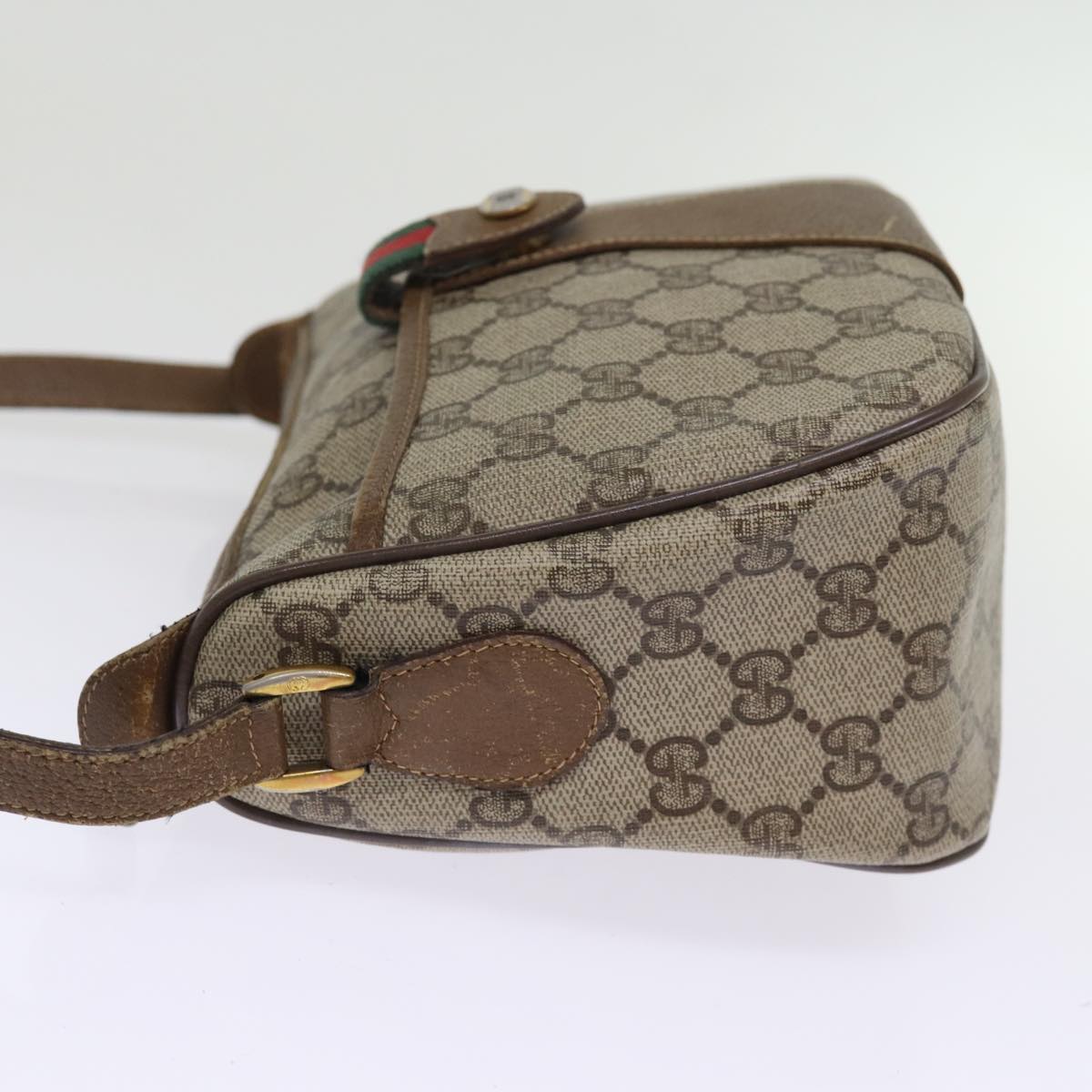 GUCCI GG Supreme Web Sherry Line Shoulder Bag Beige Red 56 02 032 ep4400
