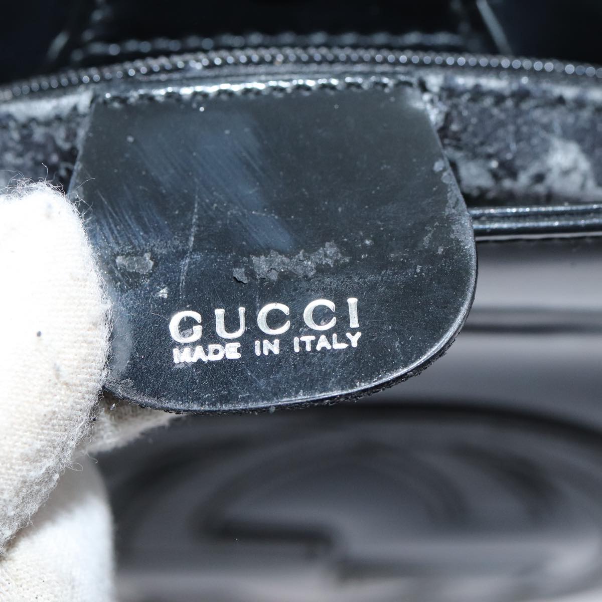 GUCCI Shoulder Bag Patent leather Black ep4433