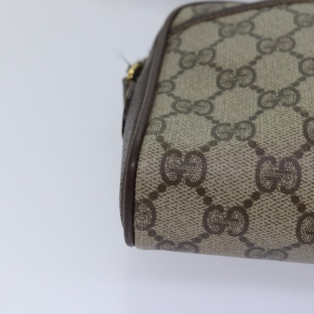 GUCCI GG Supreme Web Sherry Line Shoulder Bag PVC Beige 116 02 089 ep4437
