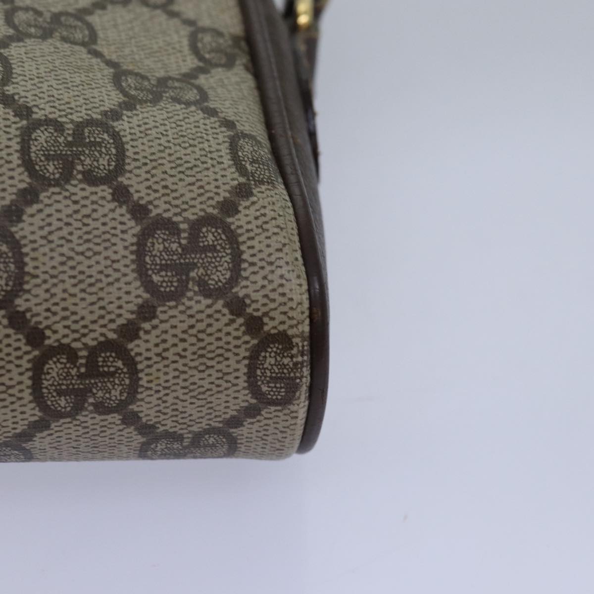 GUCCI GG Supreme Web Sherry Line Shoulder Bag PVC Beige 116 02 089 ep4437