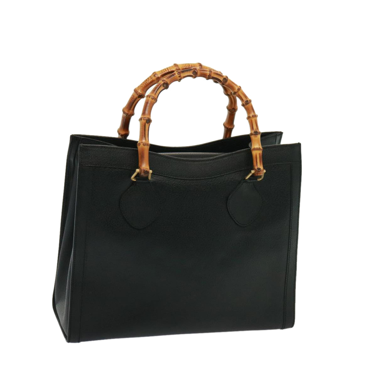 GUCCI Bamboo Tote Bag Leather Black 002 2853 0260 0 ep4449