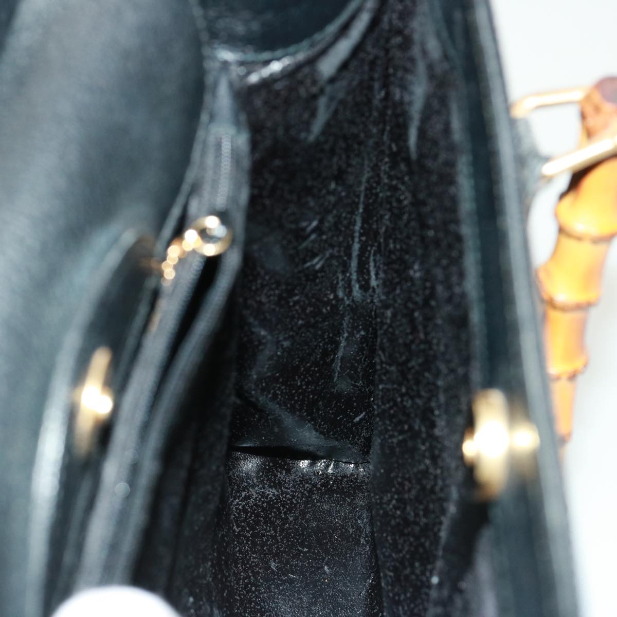 GUCCI Bamboo Tote Bag Leather Black 002 2853 0260 0 ep4449