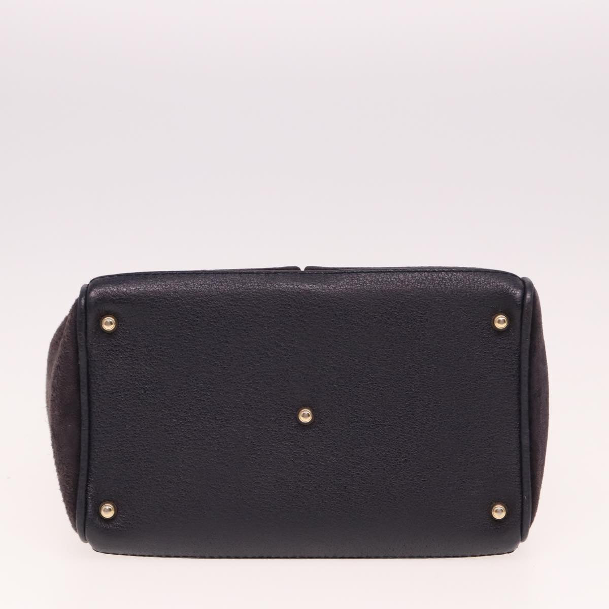 GUCCI Bamboo Hand Bag Suede 2way Navy 000 123 0316 ep4450
