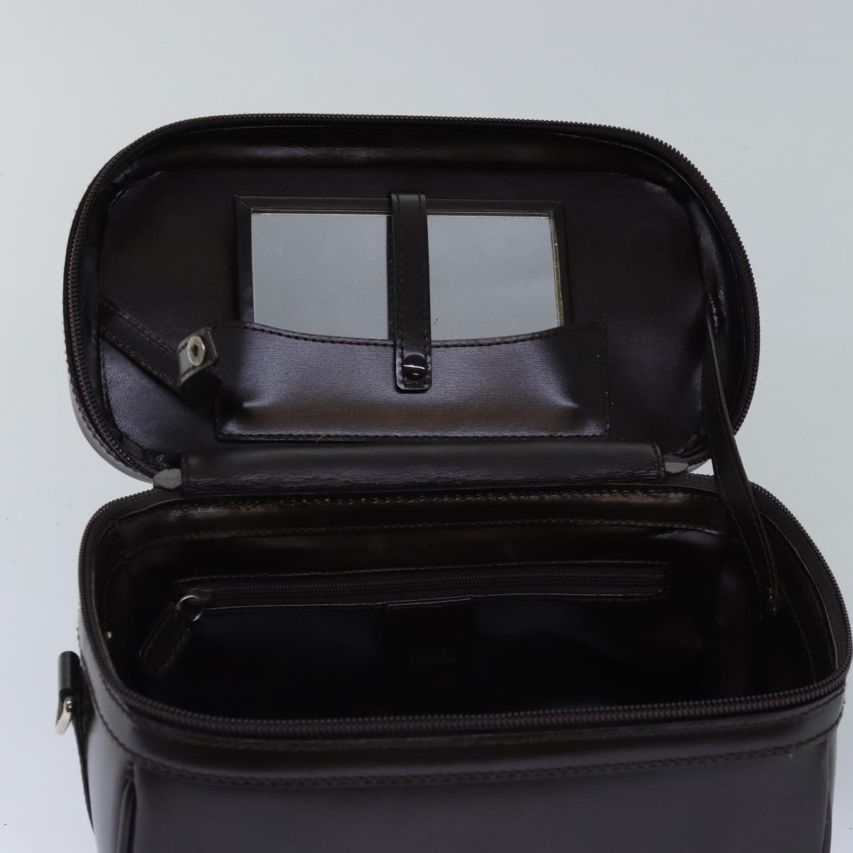 GUCCI Bamboo Vanity Cosmetic Pouch Patent Brown 013 2122 2490 ep4474