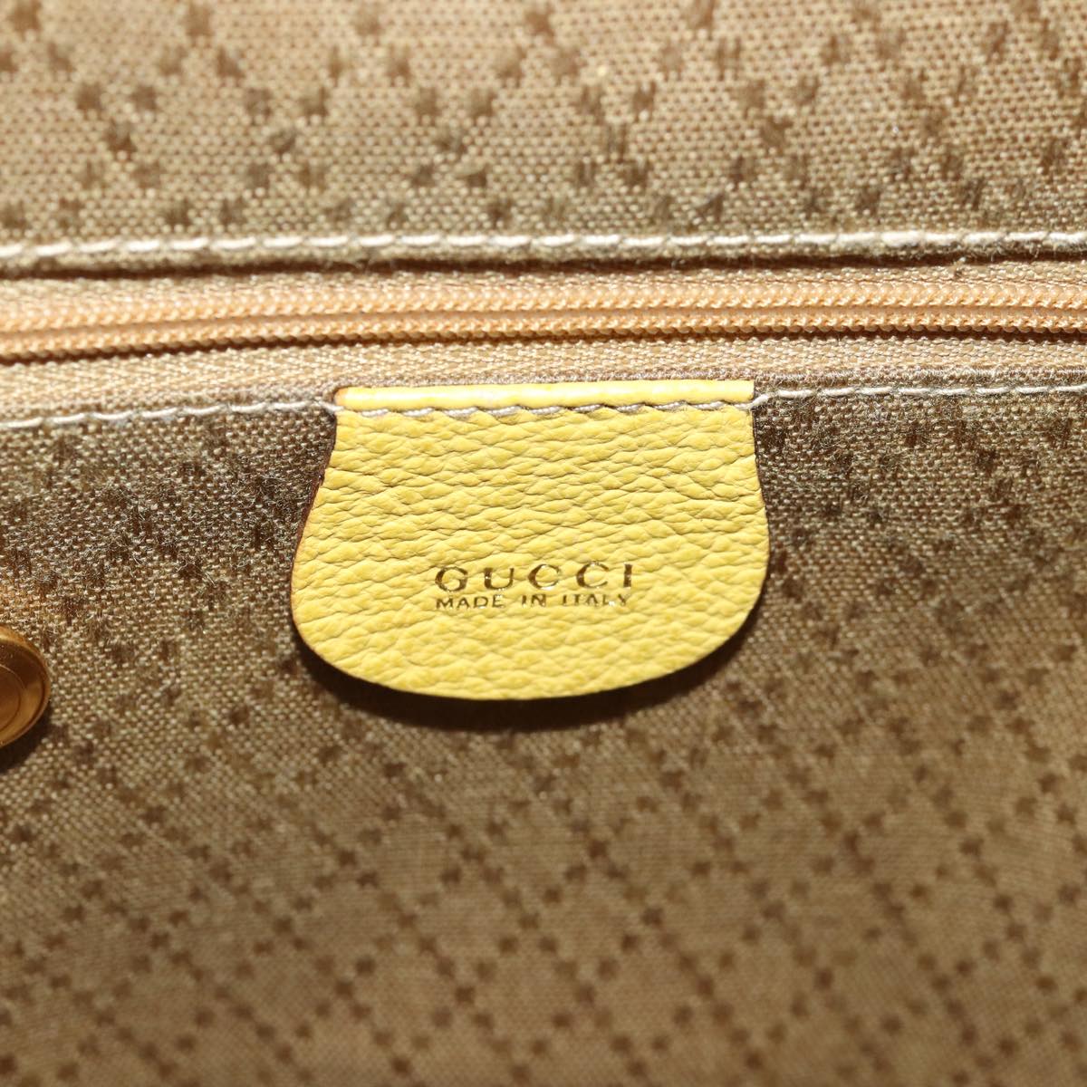 GUCCI Bamboo Hand Bag Suede Yellow 003 1705 0030 ep4483