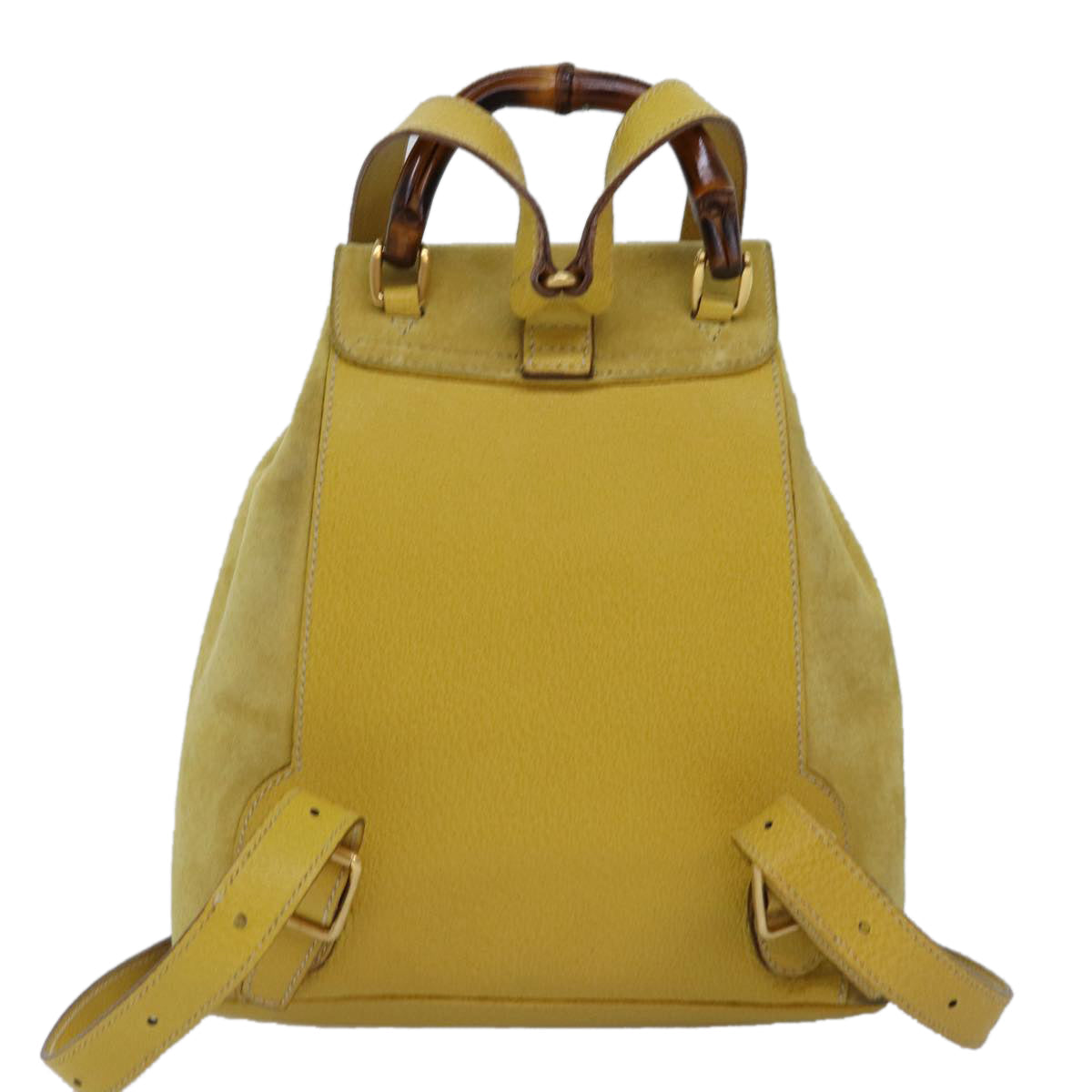 GUCCI Bamboo Hand Bag Suede Yellow 003 1705 0030 ep4483