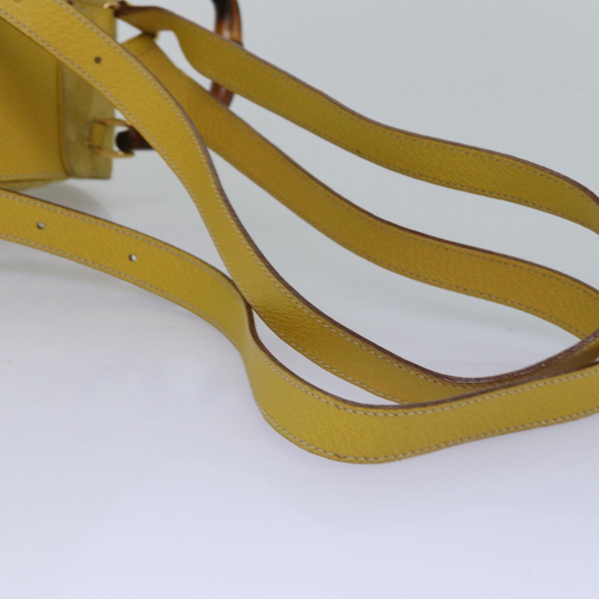 GUCCI Bamboo Hand Bag Suede Yellow 003 1705 0030 ep4483