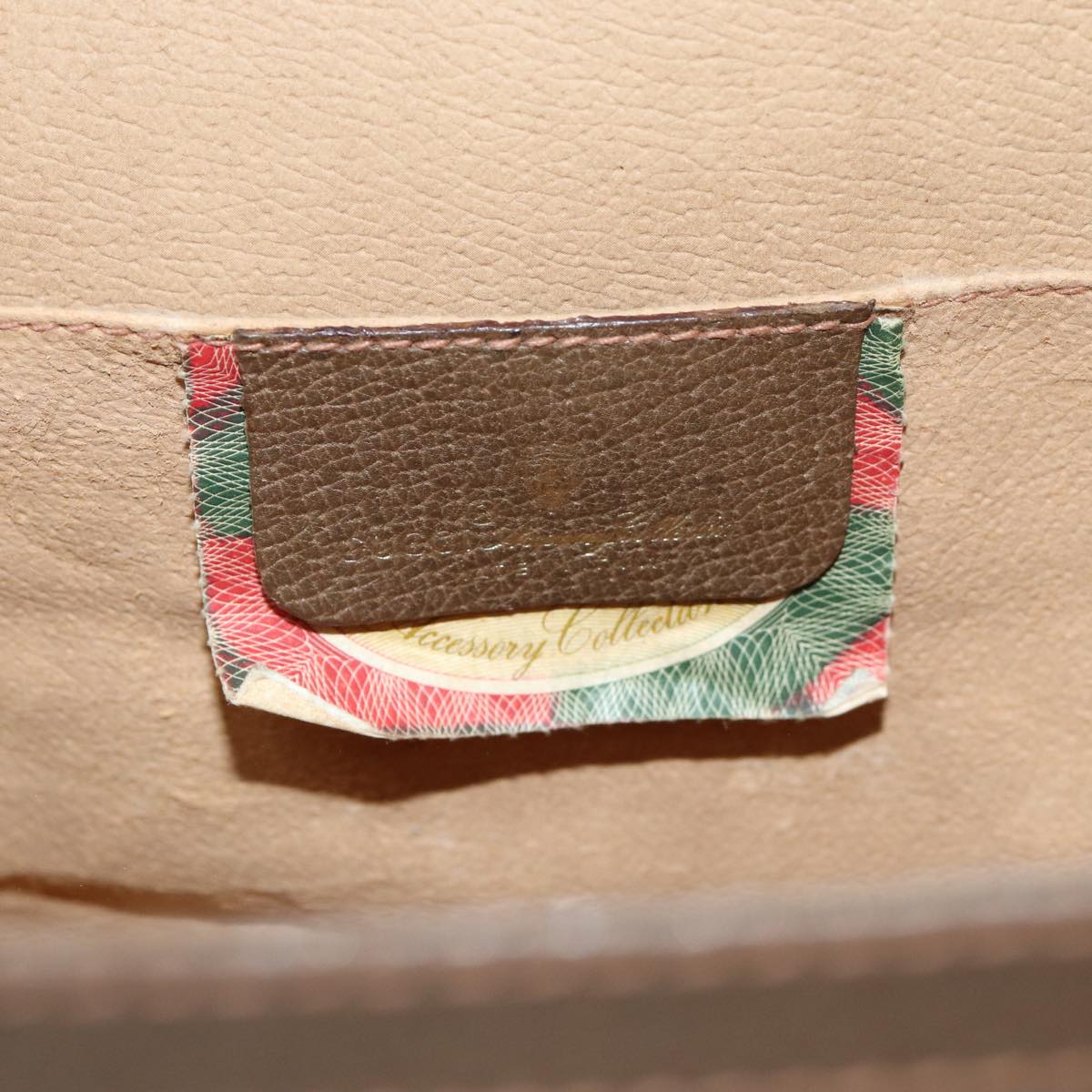 GUCCI GG Supreme Web Sherry Line Clutch Bag PVC Leather Beige ep4493