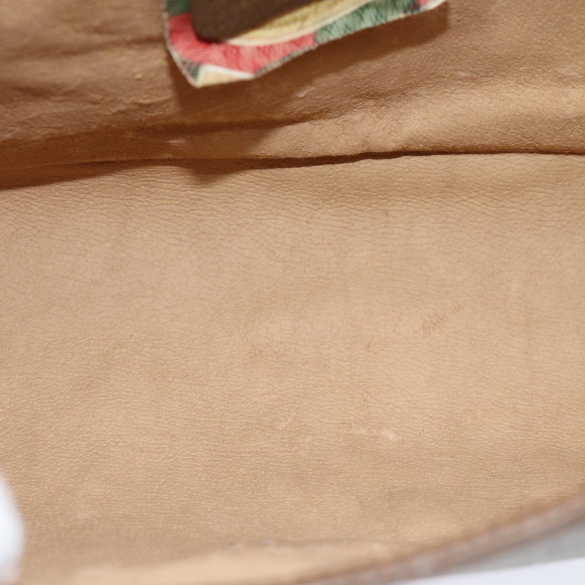 GUCCI GG Supreme Web Sherry Line Clutch Bag PVC Leather Beige ep4493