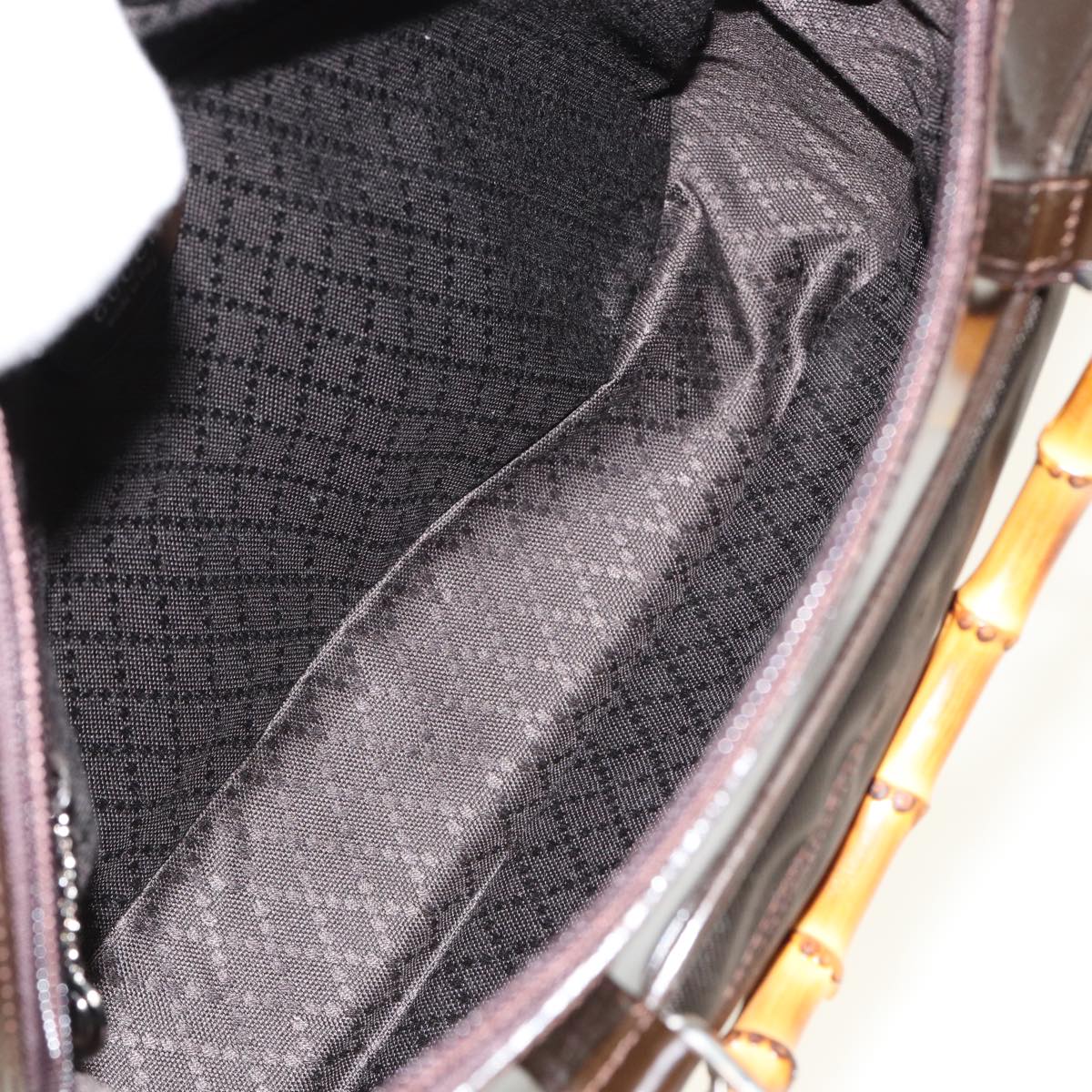 GUCCI Bamboo Hand Bag Canvas Black ep4495