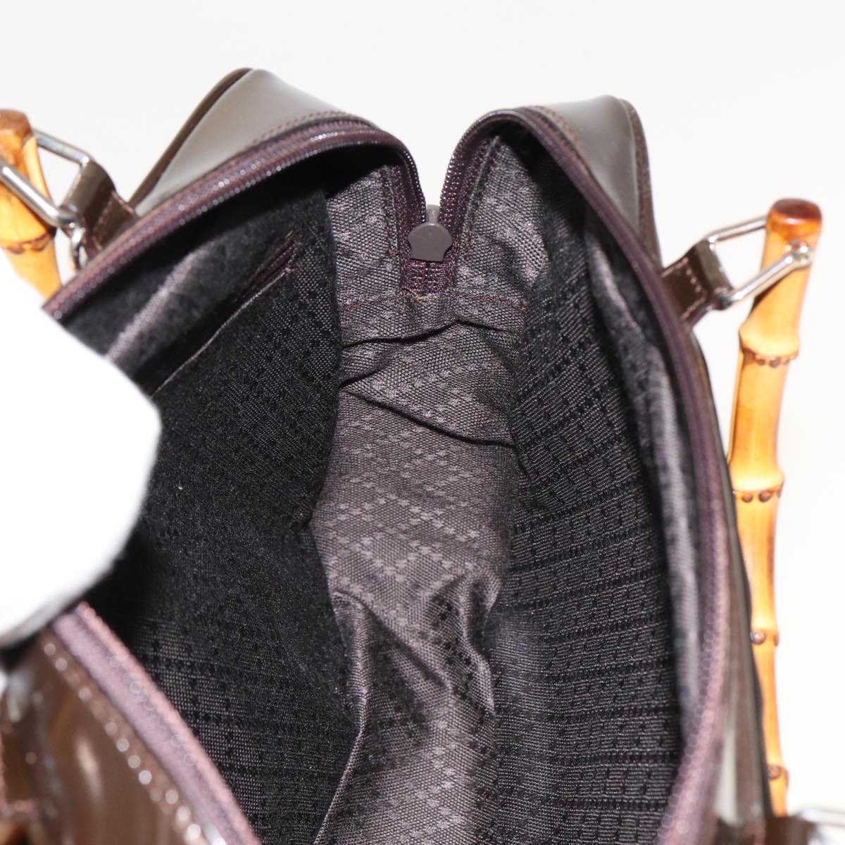 GUCCI Bamboo Hand Bag Canvas Black ep4495