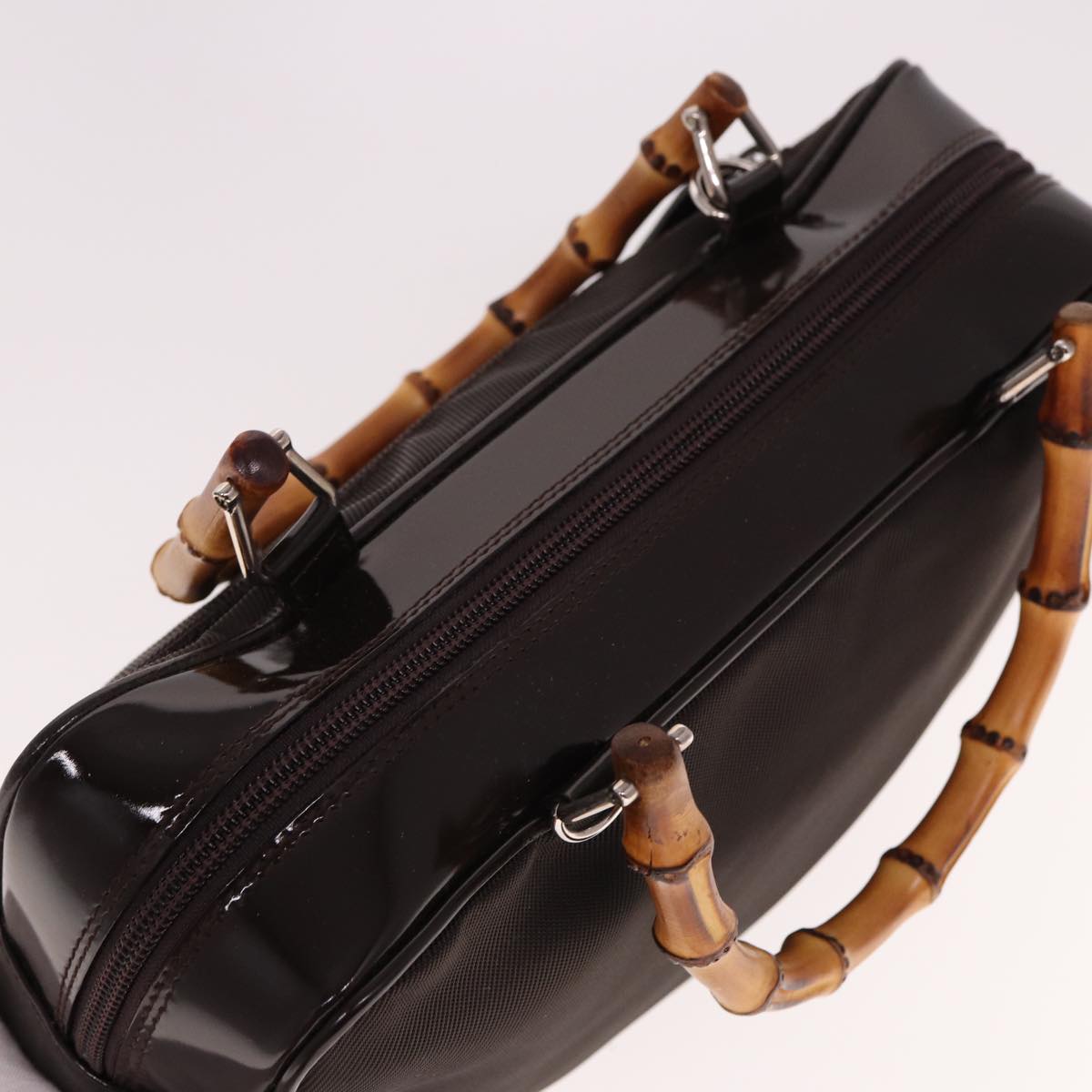 GUCCI Bamboo Hand Bag Canvas Black ep4495