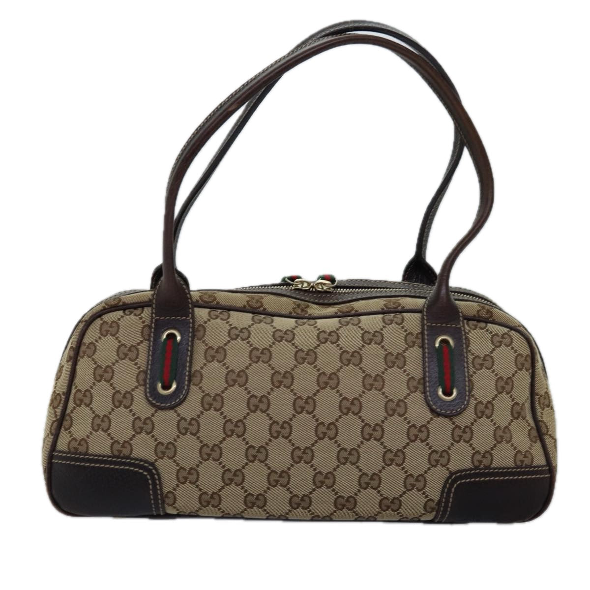 GUCCI GG Canvas Web Sherry Line Shoulder Bag Beige Red Green 161720 ep4532