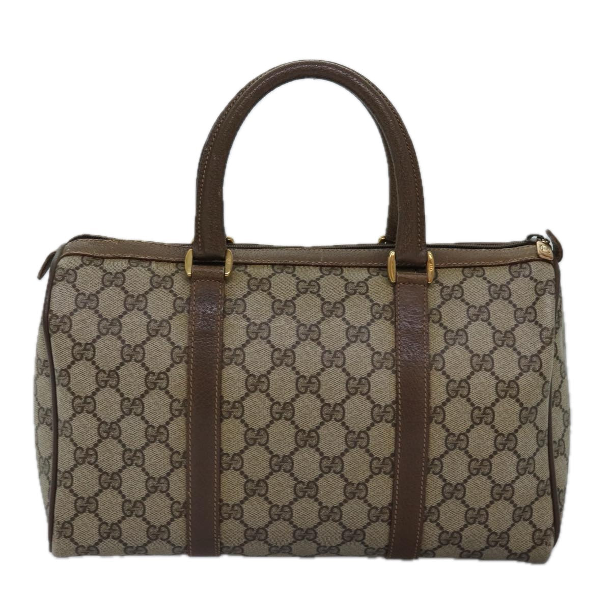 GUCCI GG Supreme Web Sherry Line Boston Bag PVC Beige Red 58 02 007 ep4540