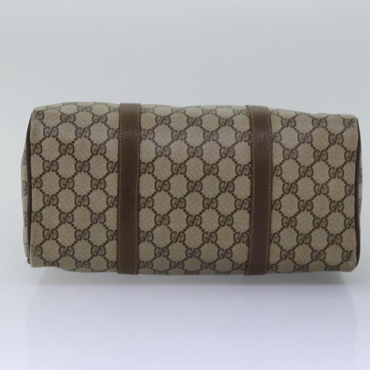 GUCCI GG Supreme Web Sherry Line Boston Bag PVC Beige Red 58 02 007 ep4540