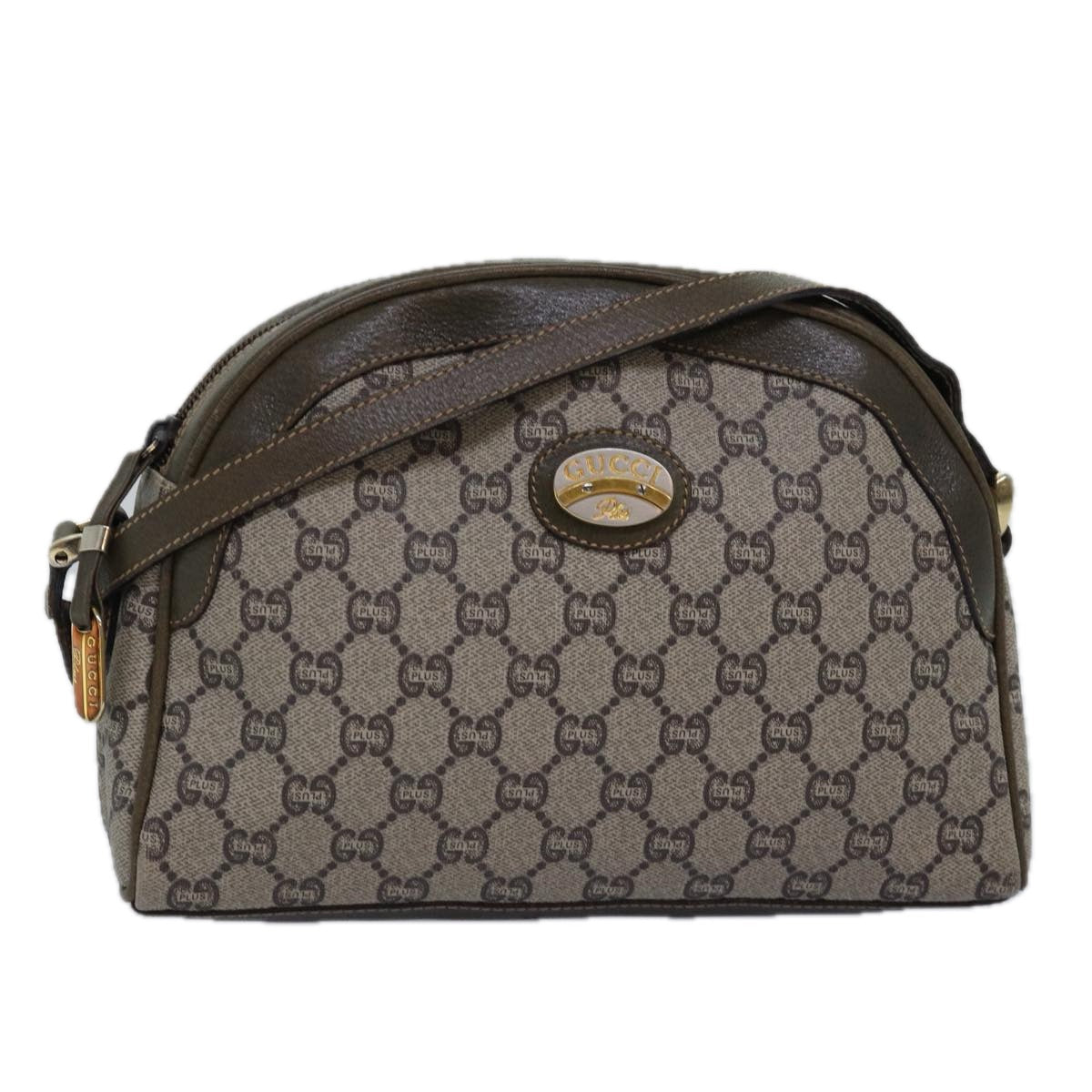 GUCCI GG Plus Supreme Shoulder Bag PVC Leather Beige ep4541