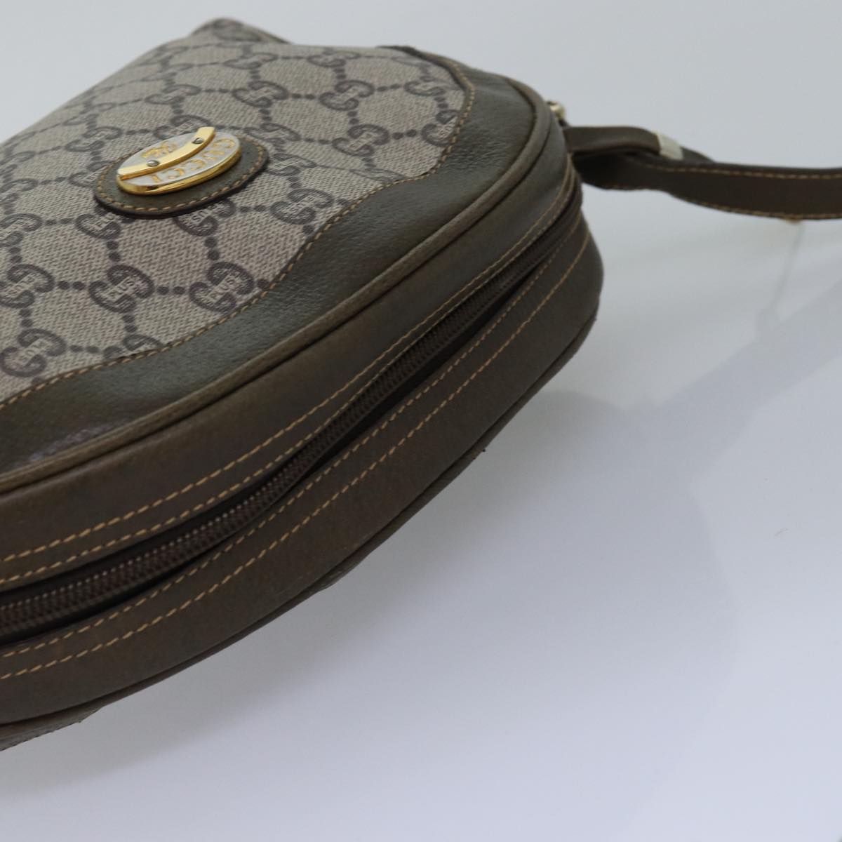 GUCCI GG Plus Supreme Shoulder Bag PVC Leather Beige ep4541