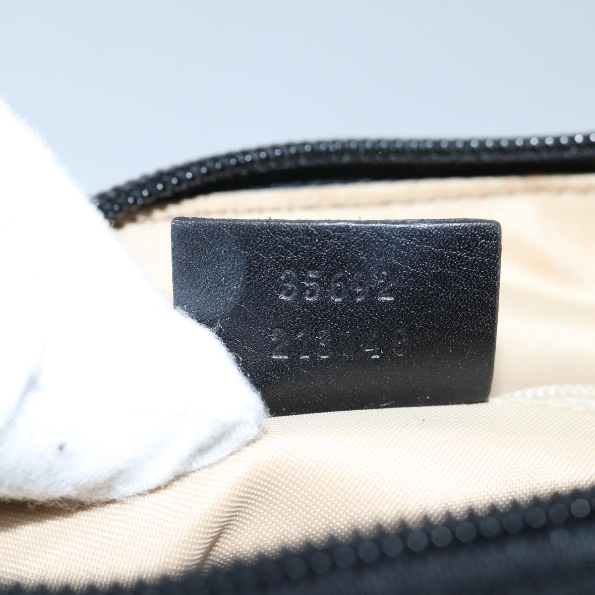 GUCCI Bamboo Shoulder Bag Nylon Black 35692 ep4545